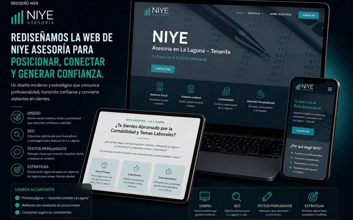 Diseño web Niye Asesoría — asesoría contable La Laguna